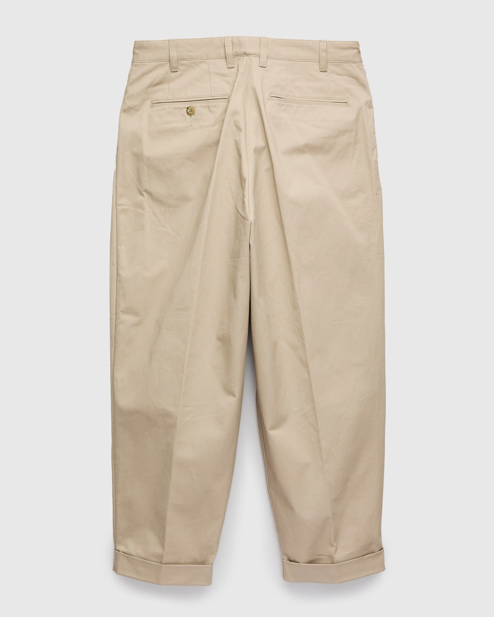 2-Pleat Twill Trousers in Khaki - 2