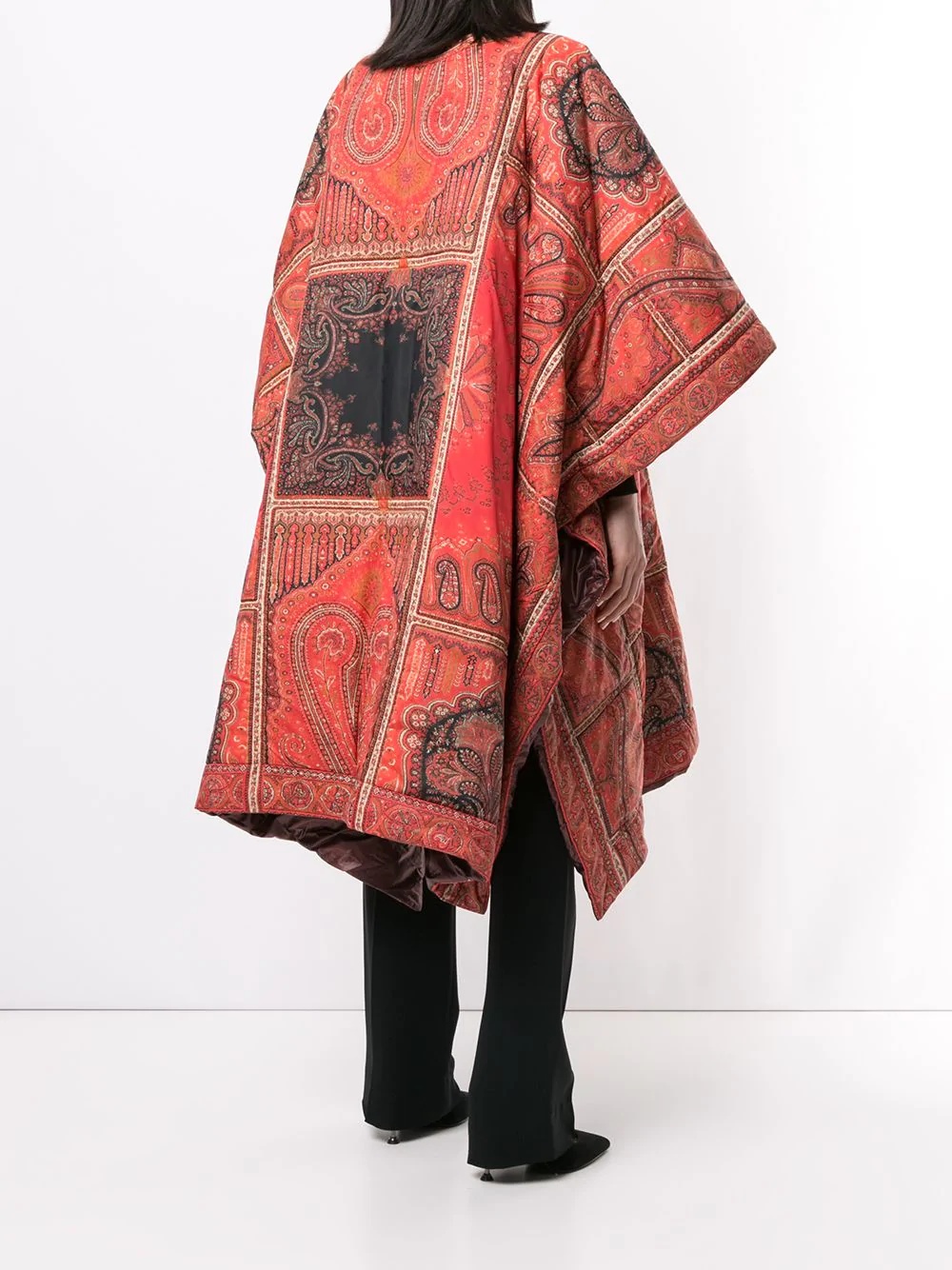 oversized paisley-print cape - 4