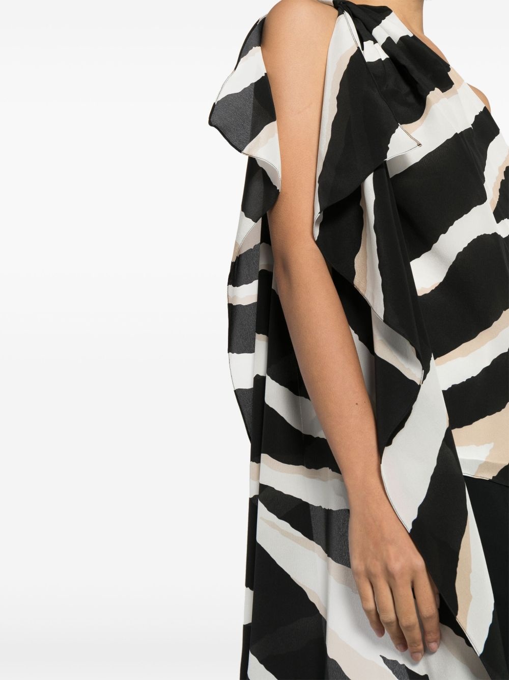 zebra-print silk top - 5
