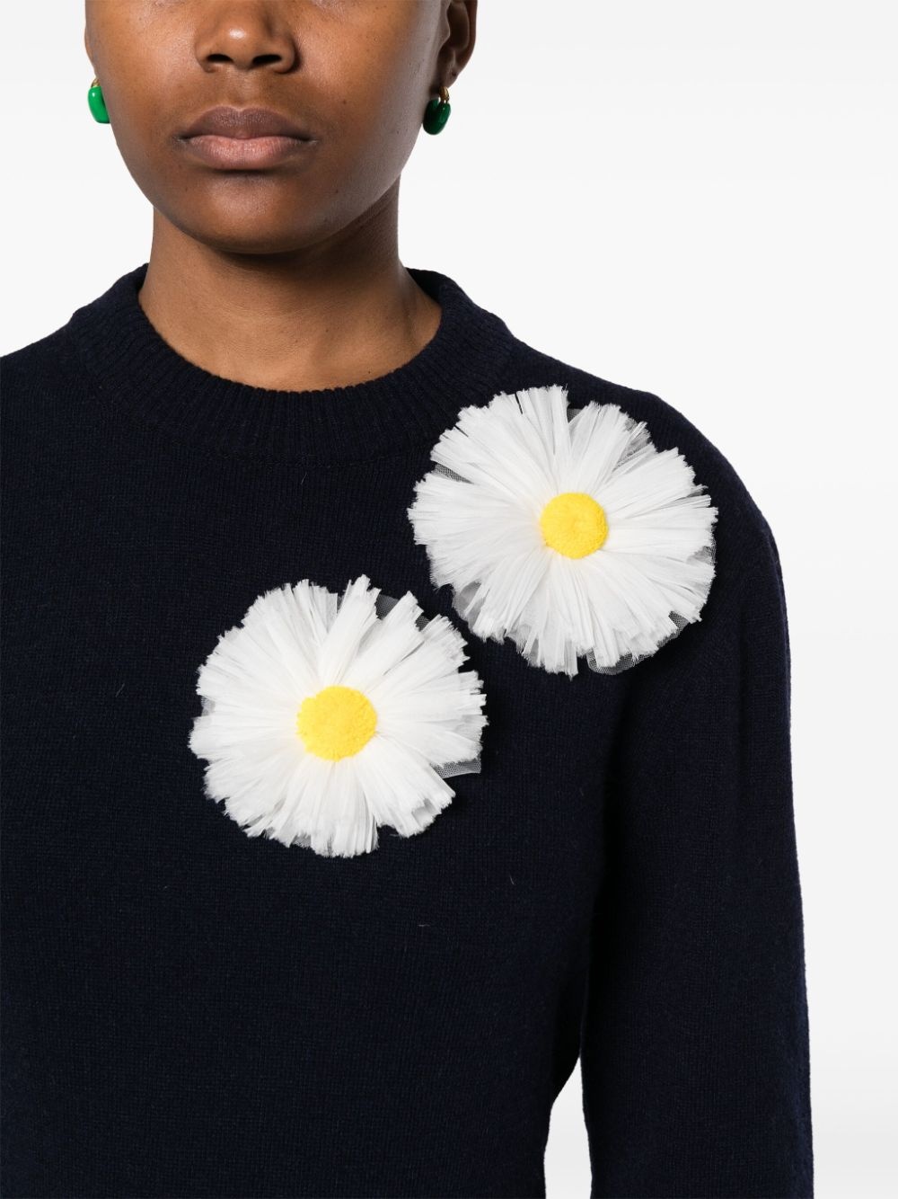 floral-appliquÃ© jumper - 5