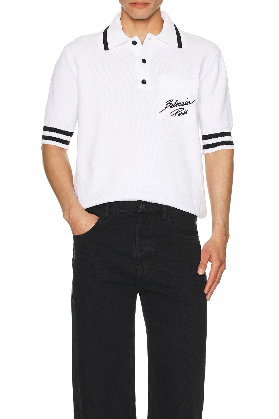 Paris Logo Cotton Knit Polo - 4