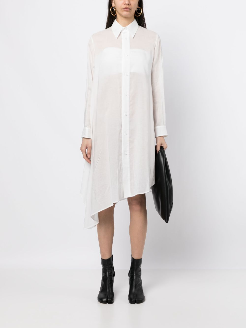 draped-detail asymmetric dress - 2