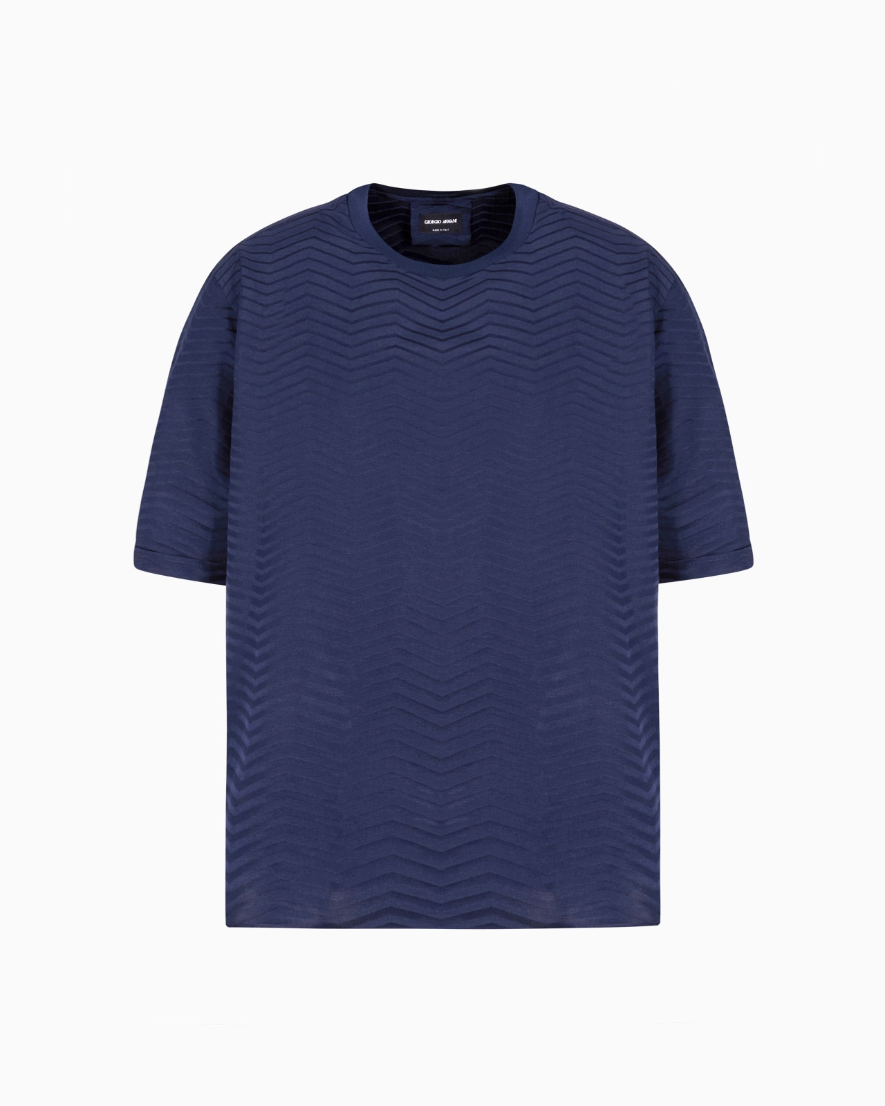T-SHIRT SHIRT IN GRADIENT CHEVRON JACQUARD SILK AND VISCOSE - 1