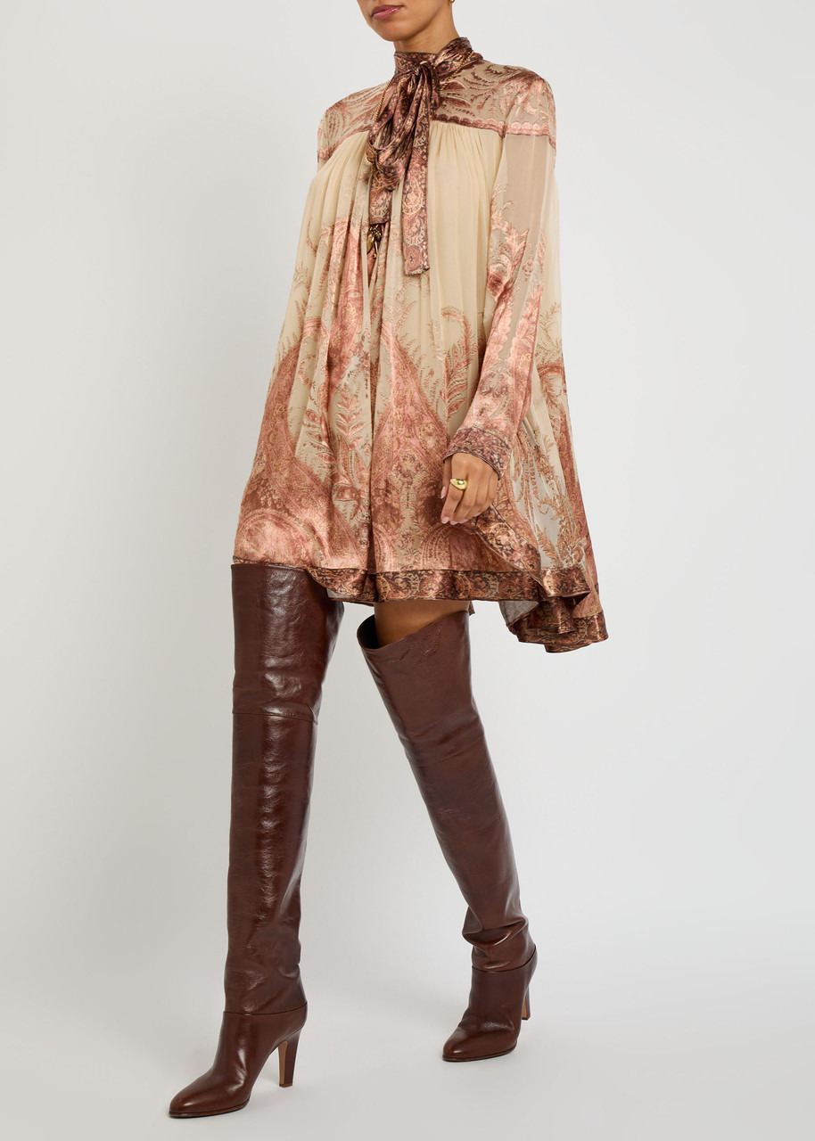 Zimmermann Hypnotic Paisley-devoré Chiffon Mini Dress - 4
