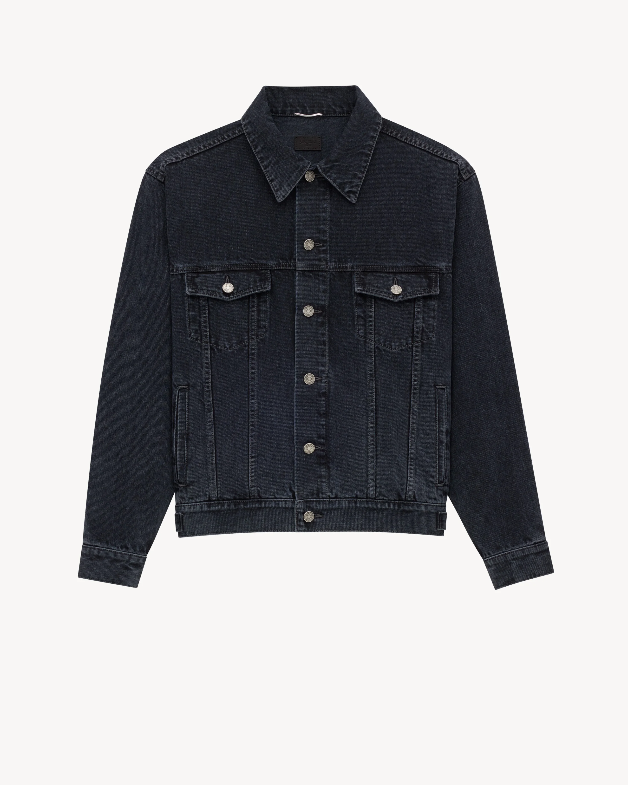 TRUCKER JACKET IN FRENCH BLACK DENIM - 1