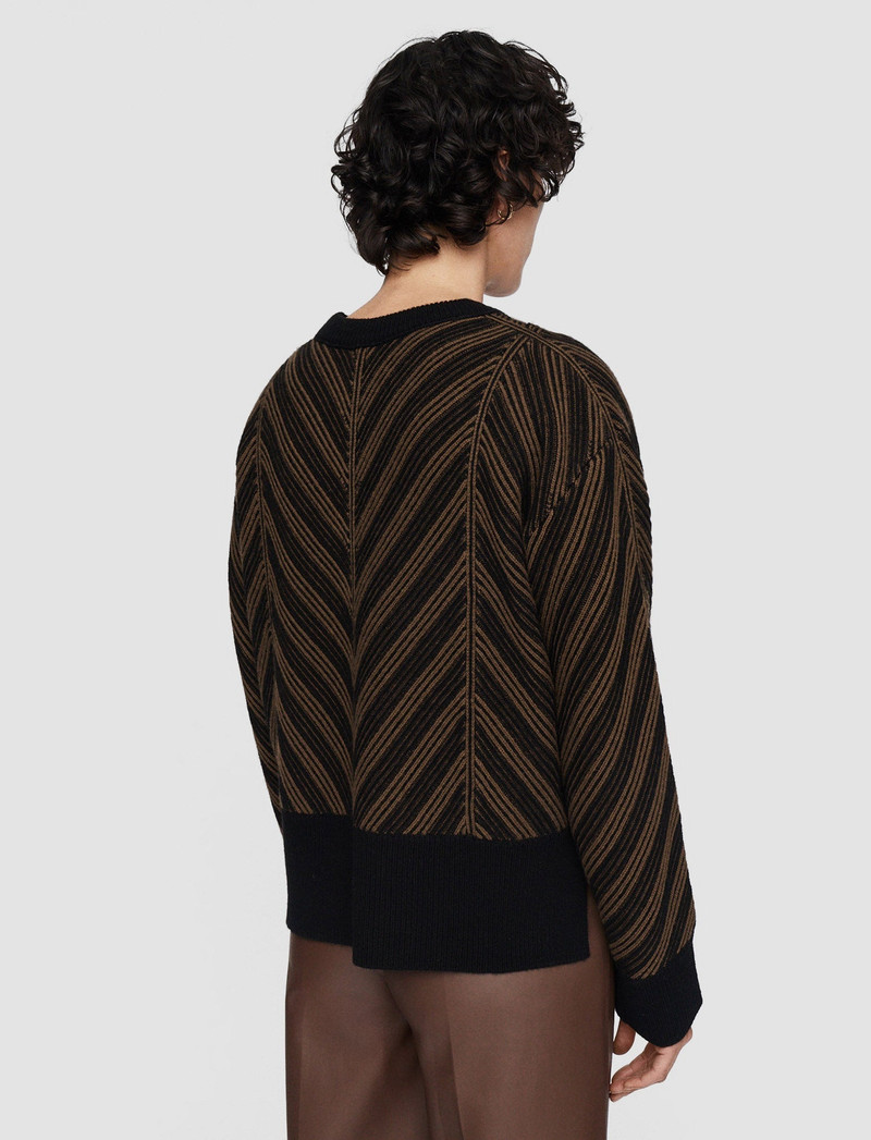 Chevron Ribbed Round Neck Jumper 4