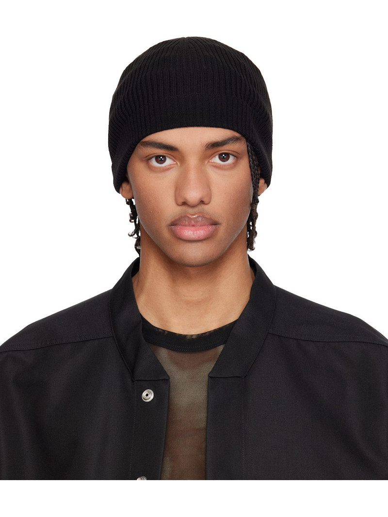 Black Temple Ribbed Beanie 1