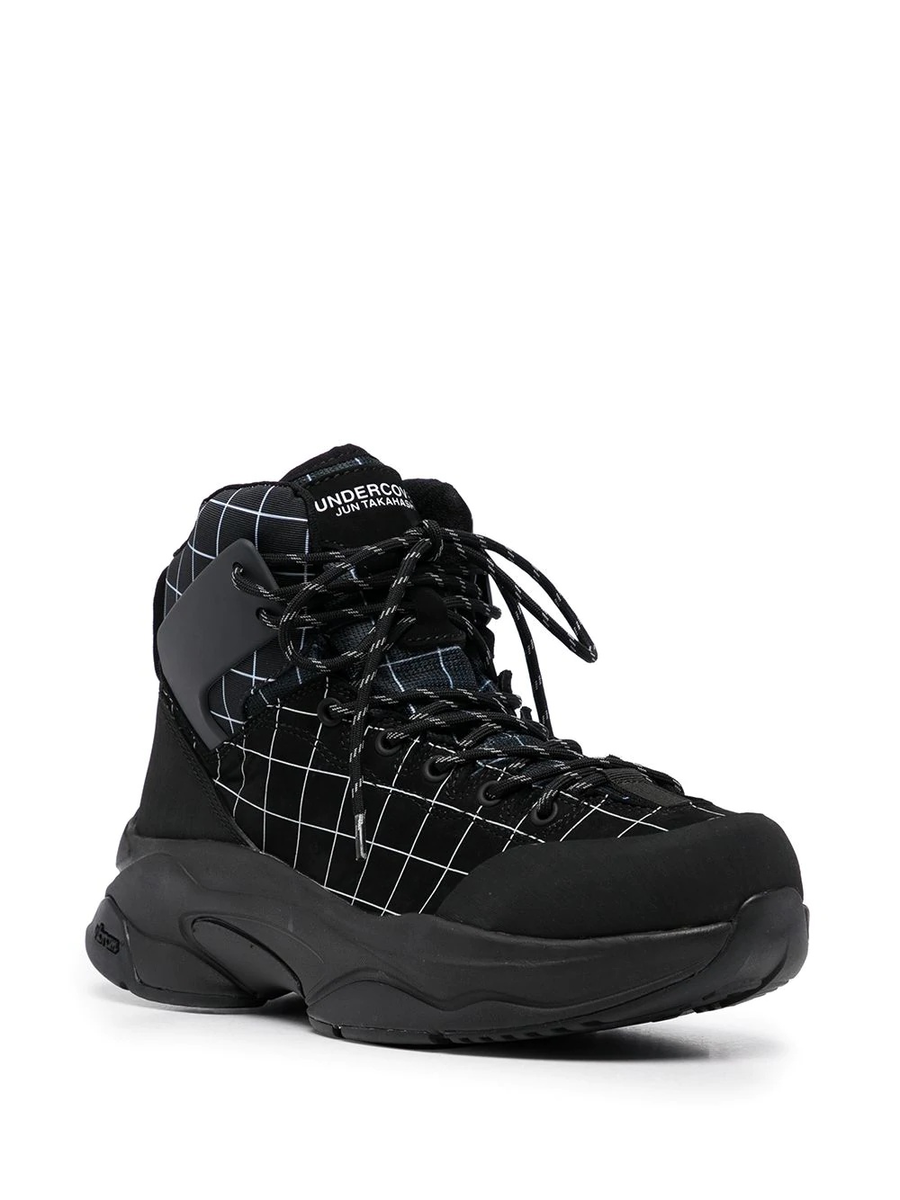 lace-up checked ankle boots - 2
