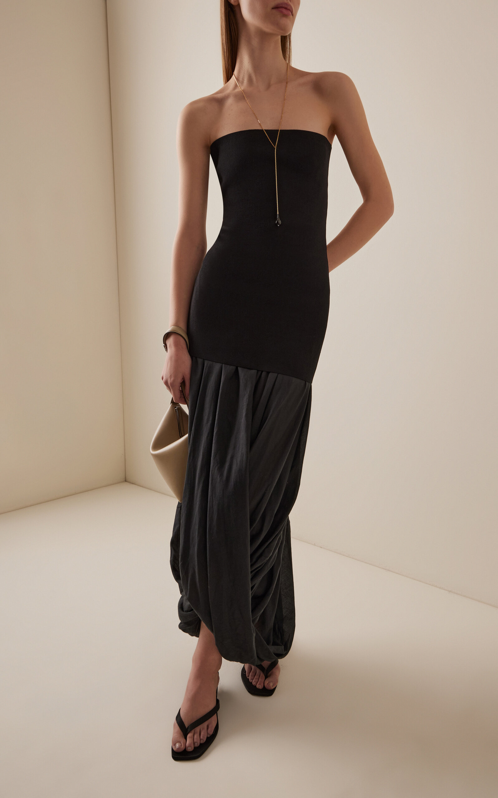 Compact Knit Strapless Top black - 3