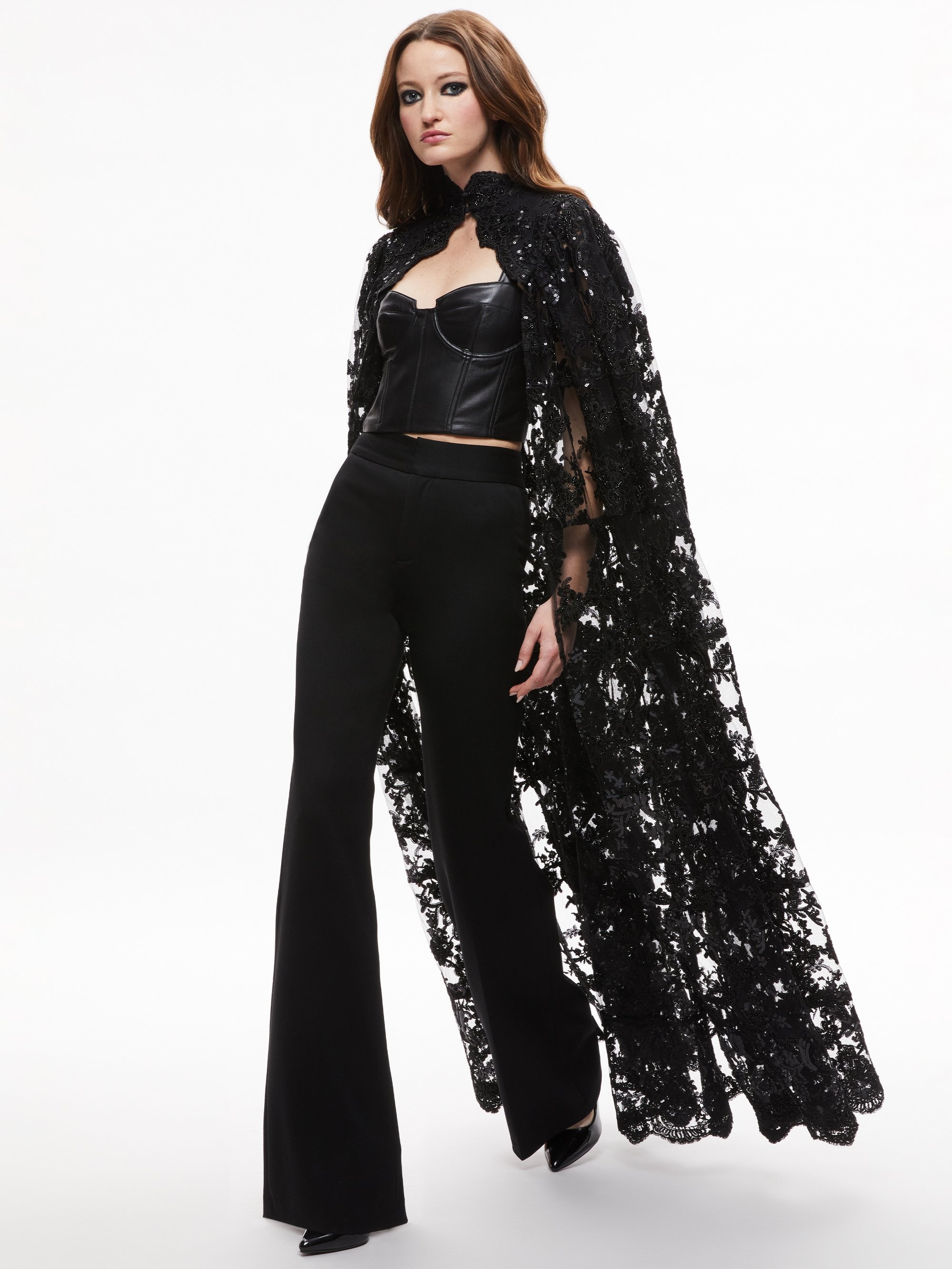 AURELIA LACE EMBELLISHED CAPE - 1