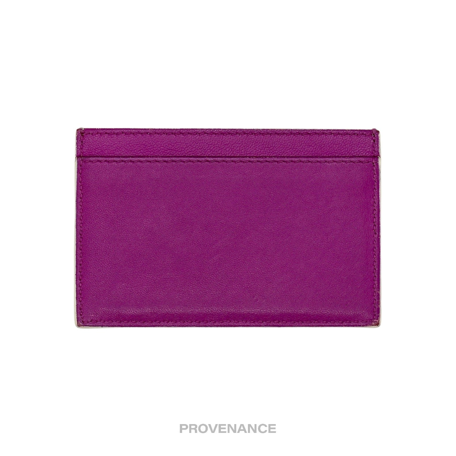 Celine Logo Card Holder Wallet - Two-Tone Cream Fuchsia - 2