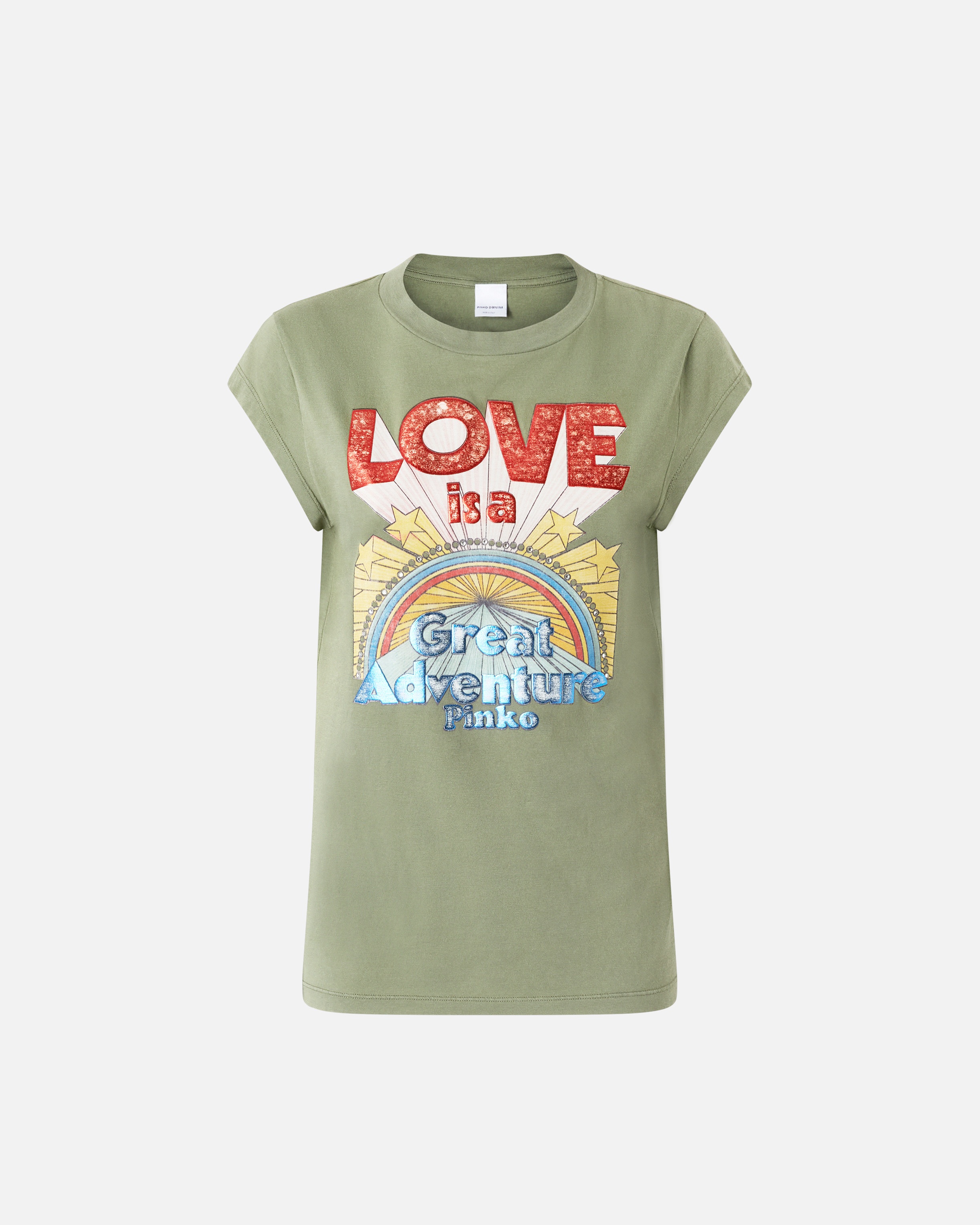 LOVE PRINT T-SHIRT WITH STARS - 1
