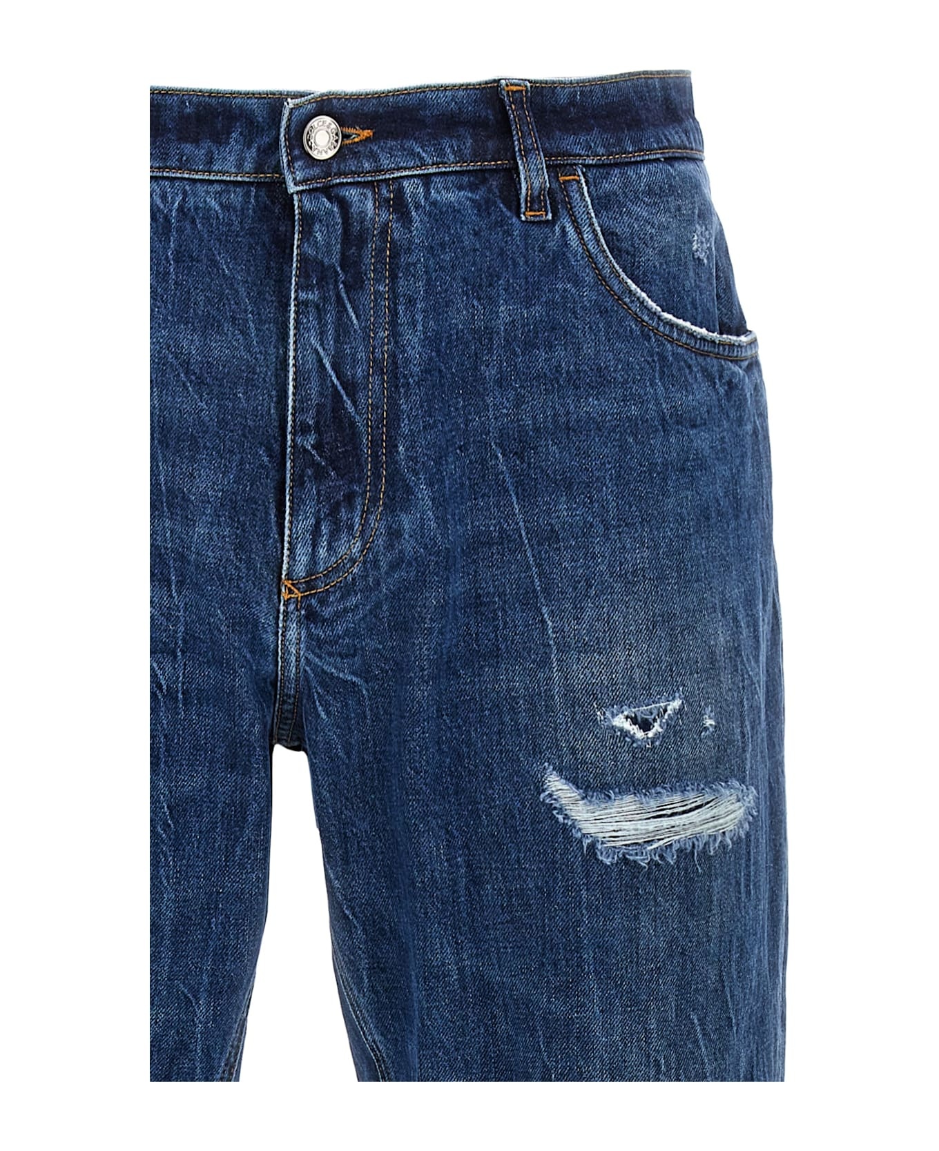 Logo Embroidery Jeans - 3