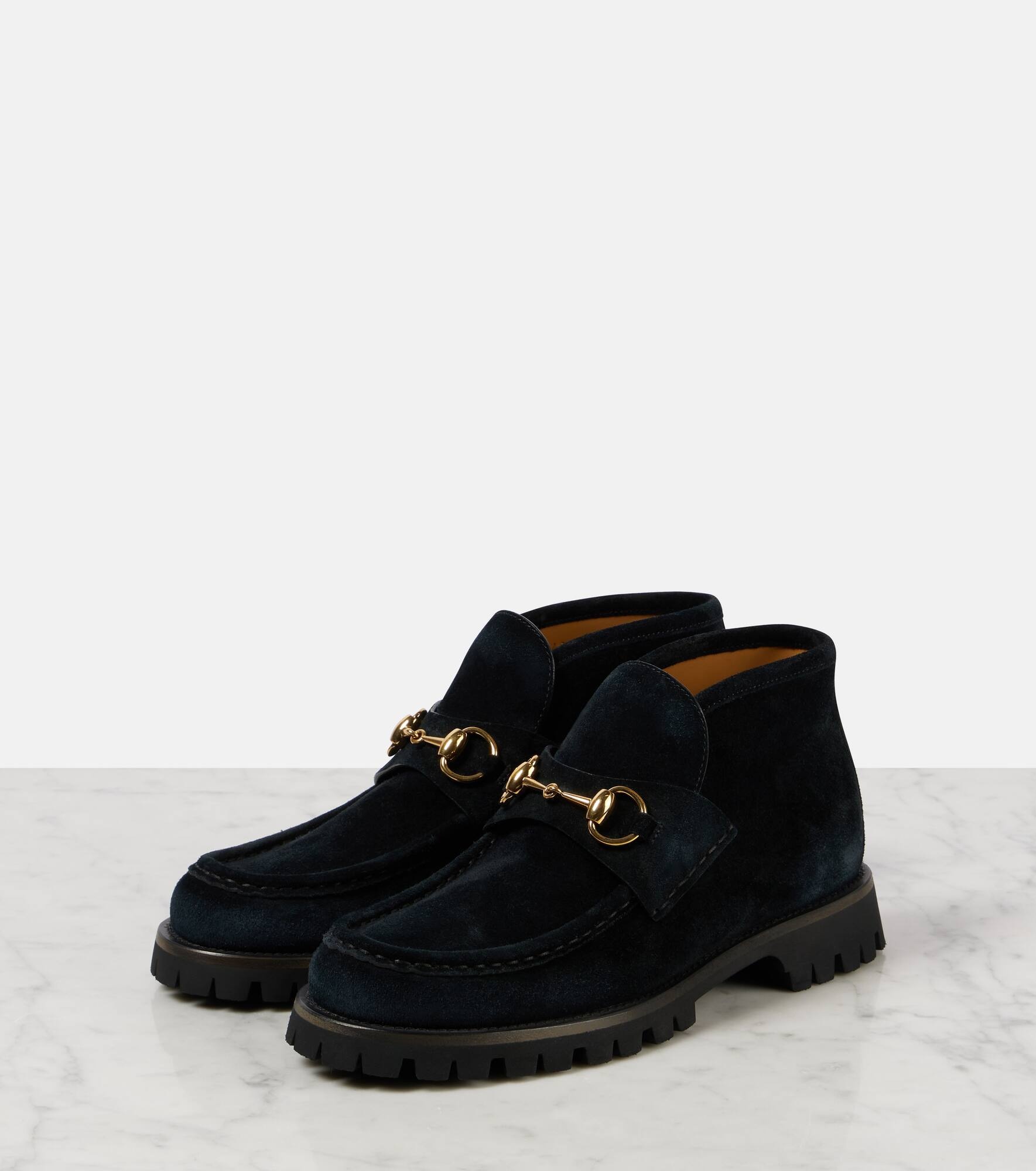 Horsebit suede ankle boots - 4