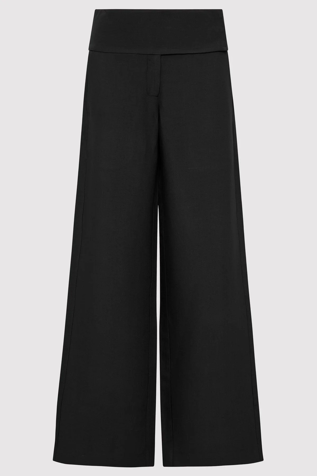 Wide Waistband Pants - Black - 1