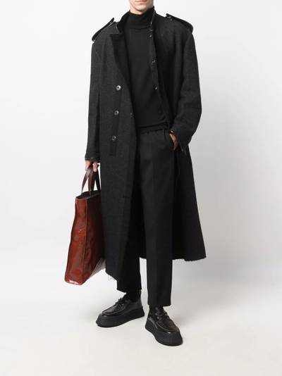 Yohji Yamamoto shoulder tabs detail coat outlook