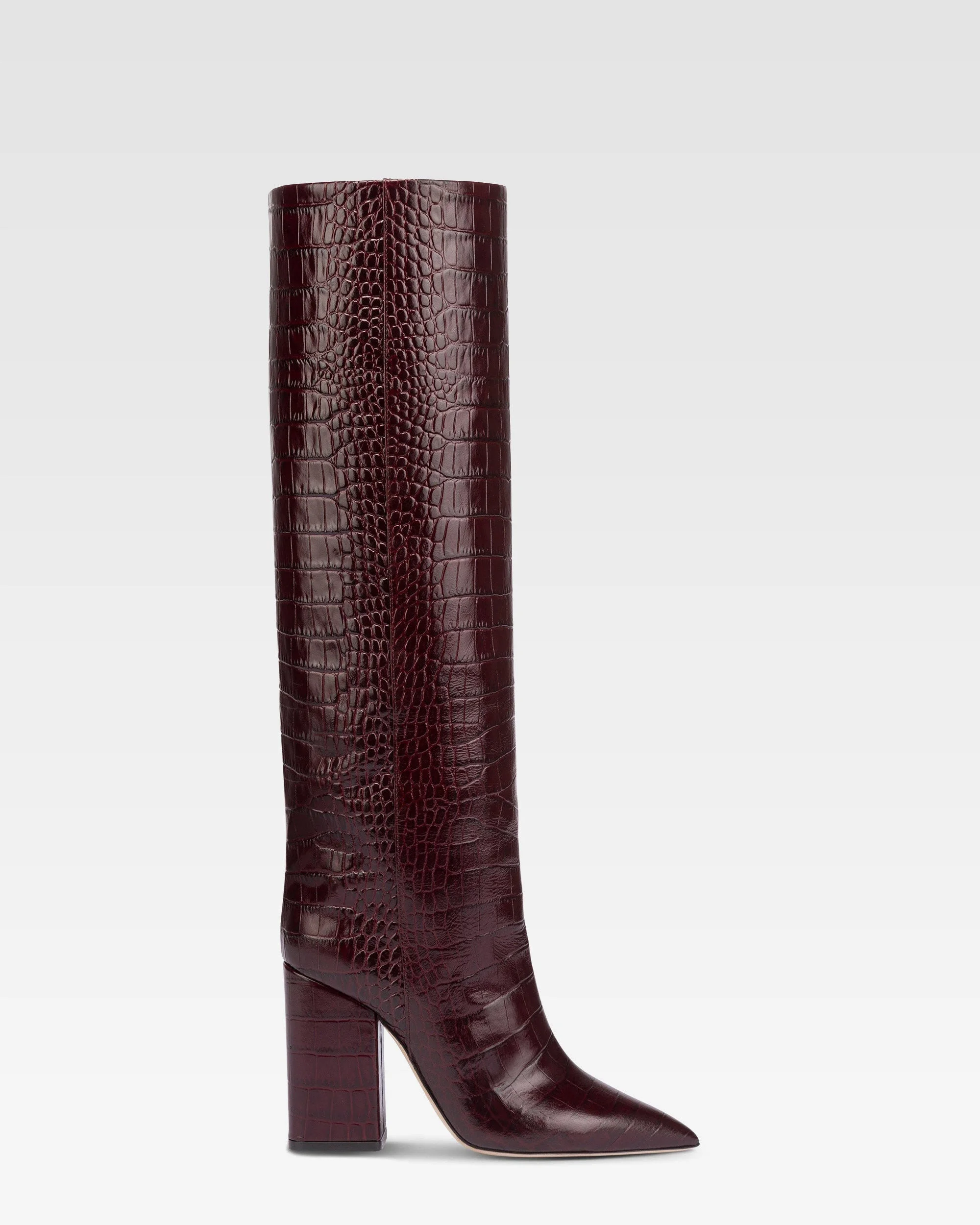 Soft Croc-effect leather boot - 1