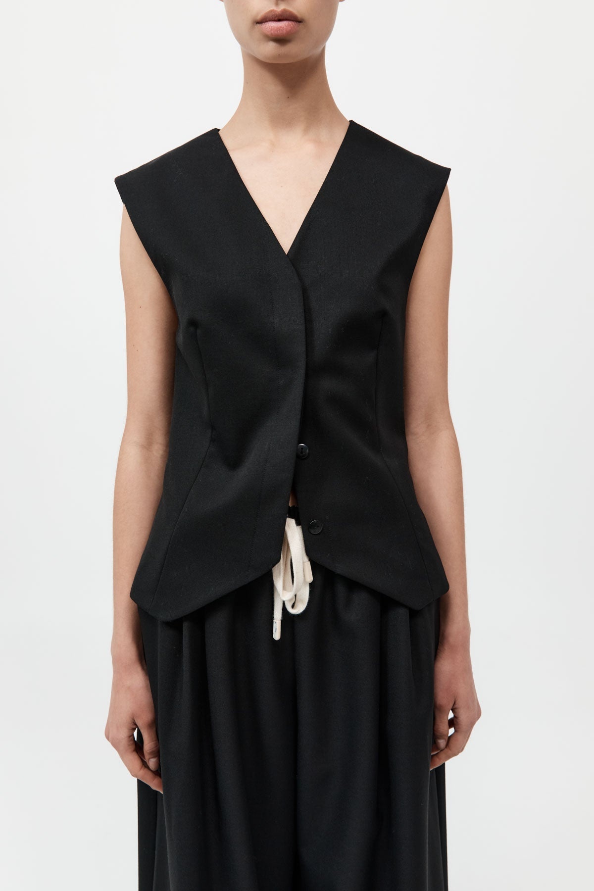 Wool Vest - Black - 2
