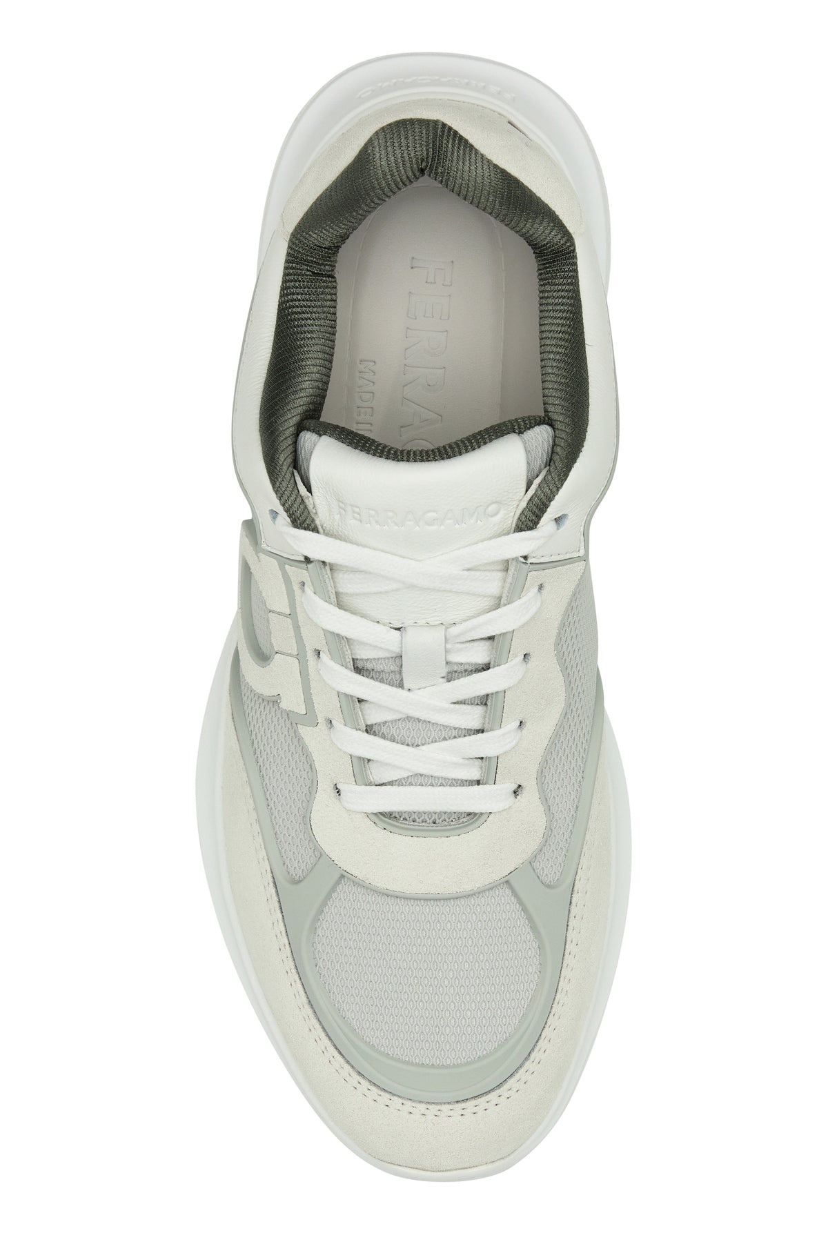 White leather and mesh Bay Man sneakers - 4
