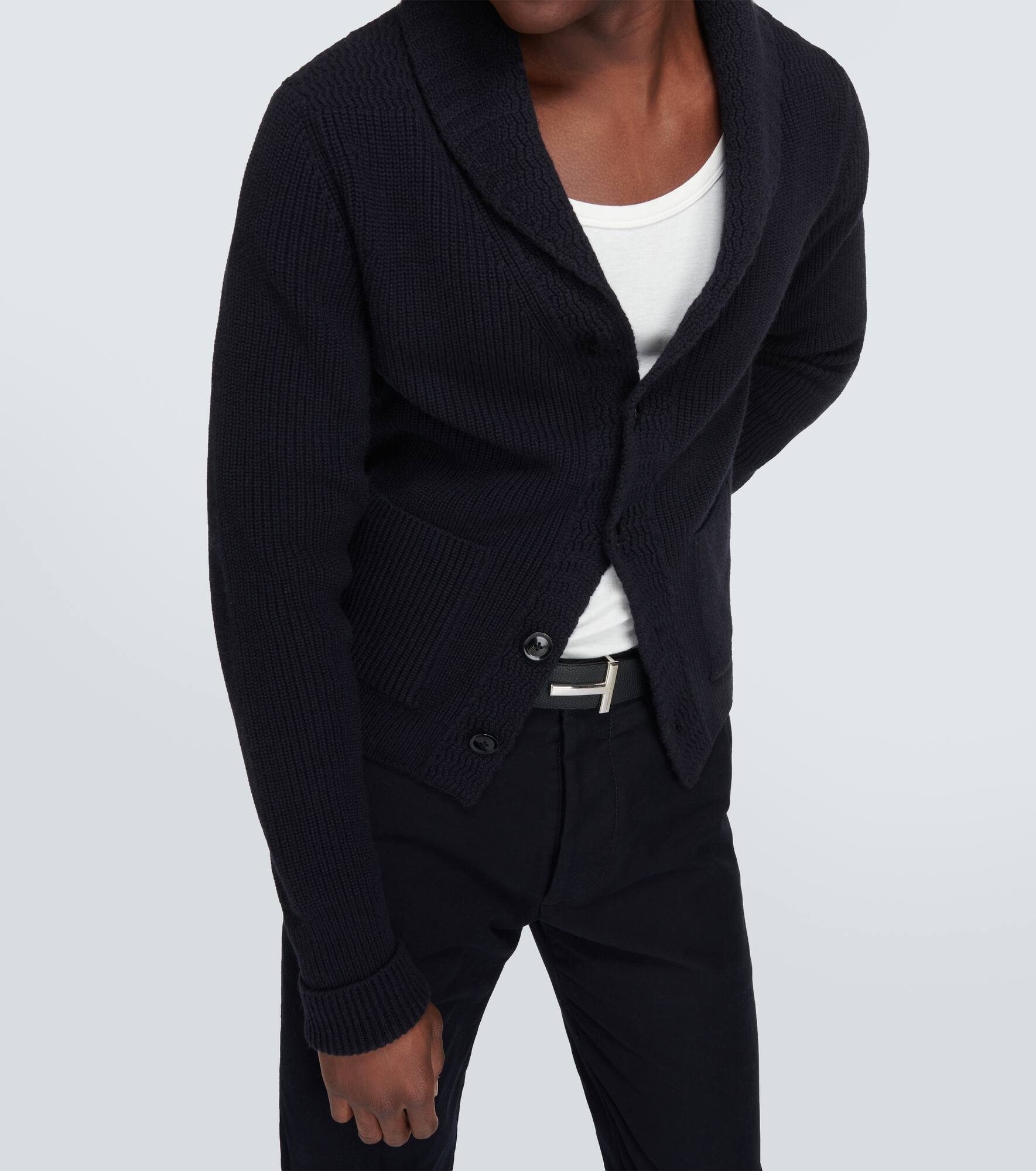 Ribbed-knit cashmere cardigan - 5