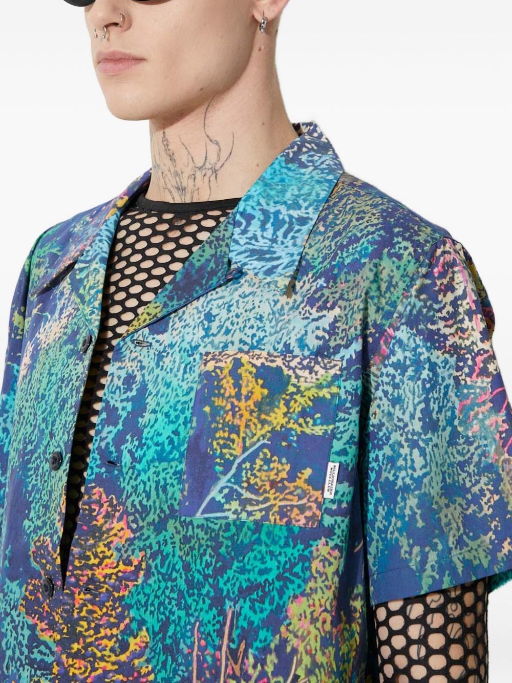 reef-print short-sleeve shirt - 5