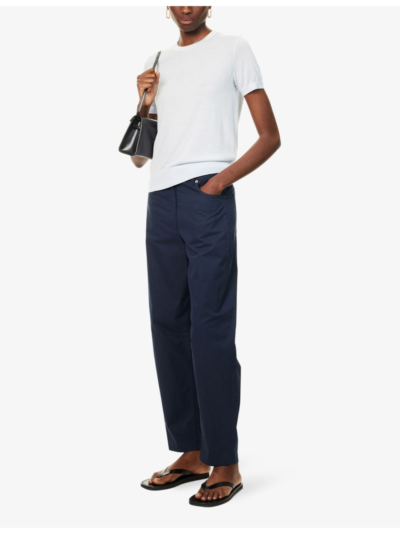 Theory Relaxed-Fit Barrel-Leg Cotton-Poplin Trousers outlook