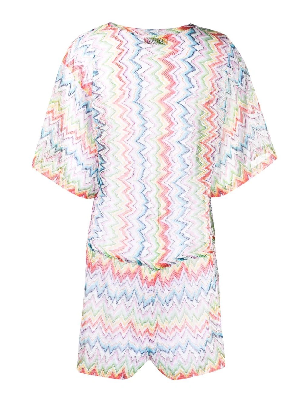 zigzag-embroidered playsuit - 2