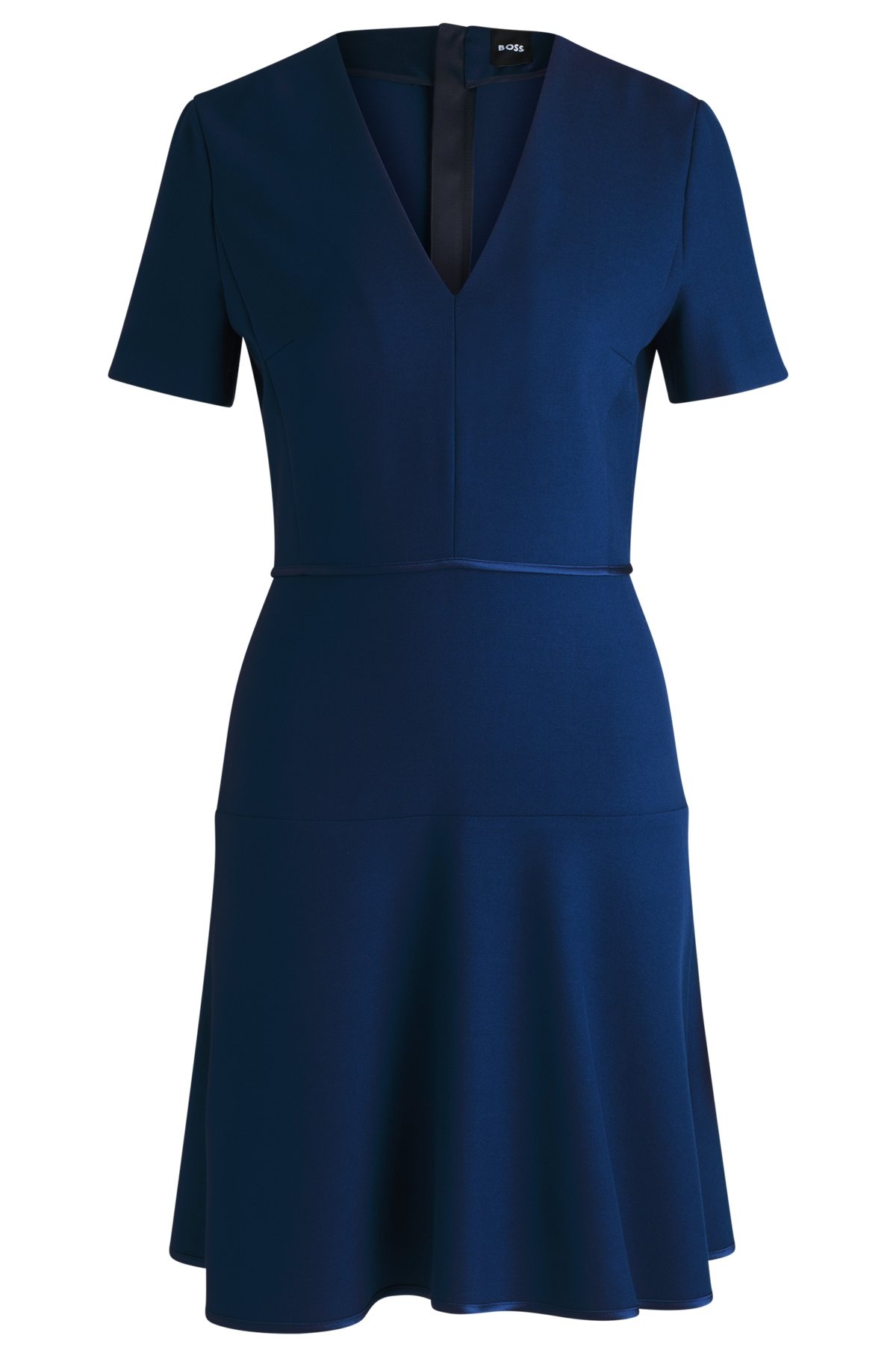 V-NECK DRESS IN STRETCH MATERIAL - 1