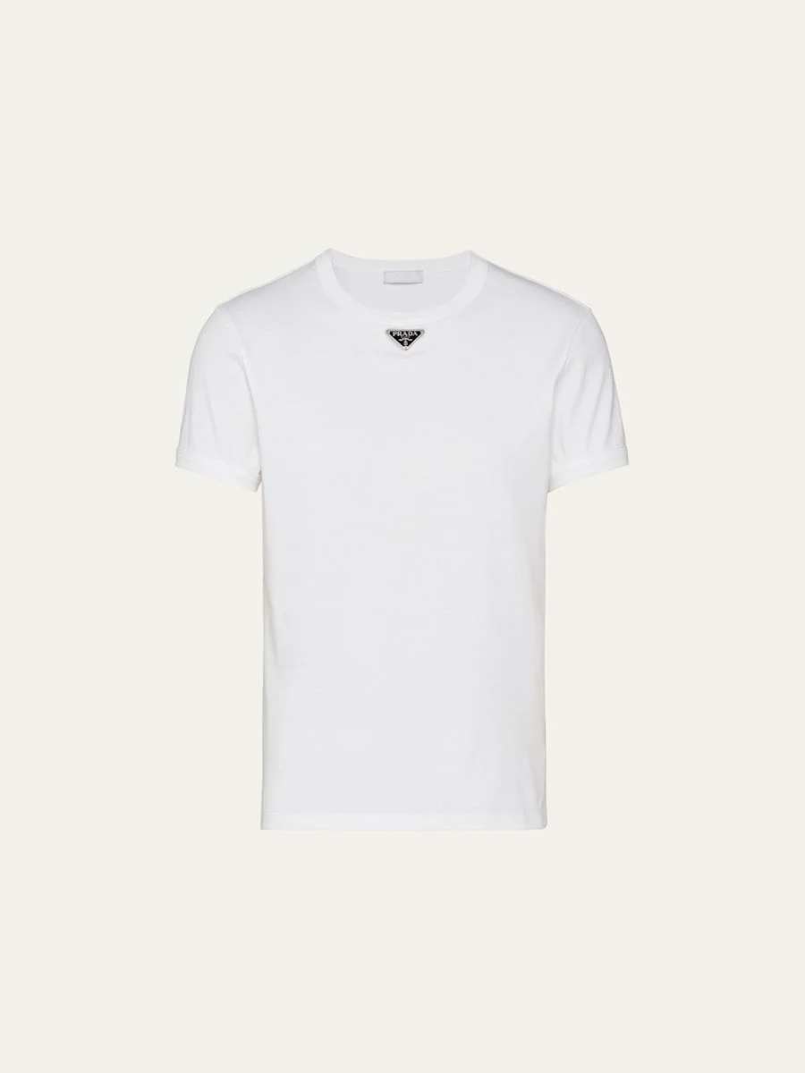 Men's T-Shirt with Enameled Triangle Logo - 1