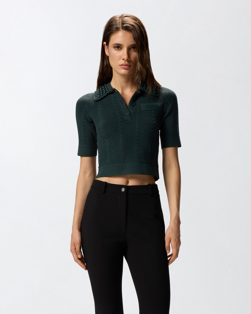 PINKO POLO-STYLE SWEATER WITH PEARLS outlook