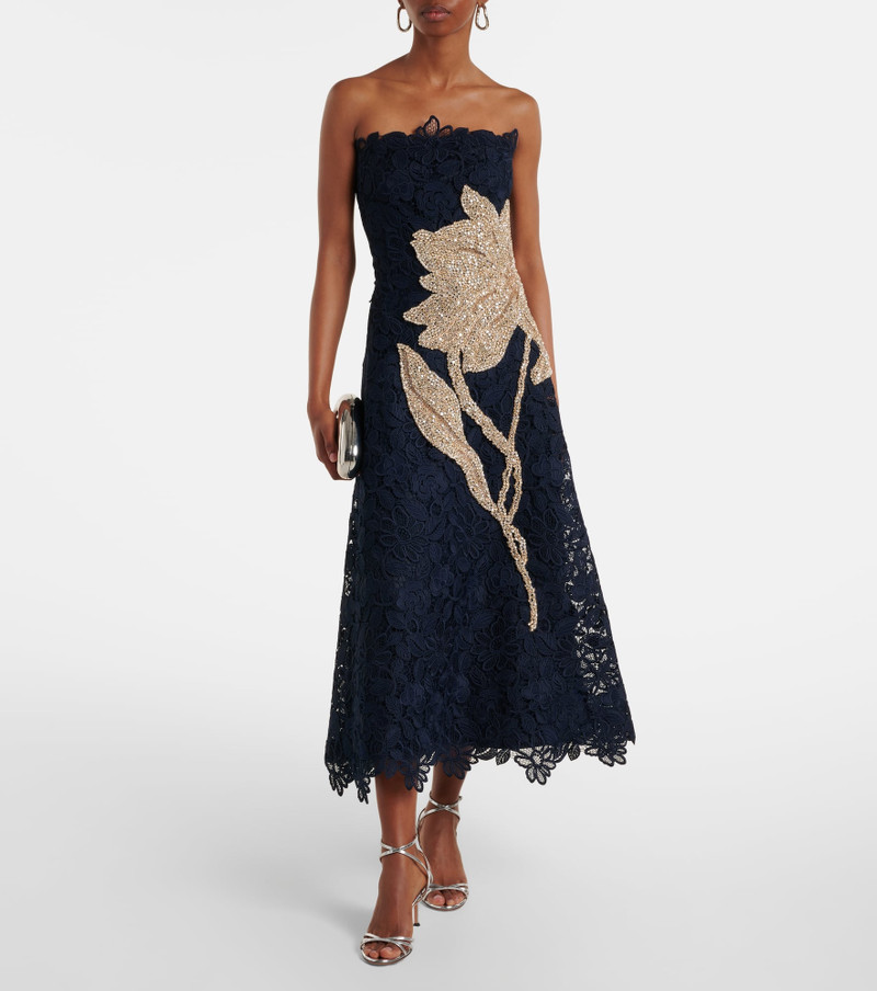COSTARELLOS Mariela appliqué lace gown outlook