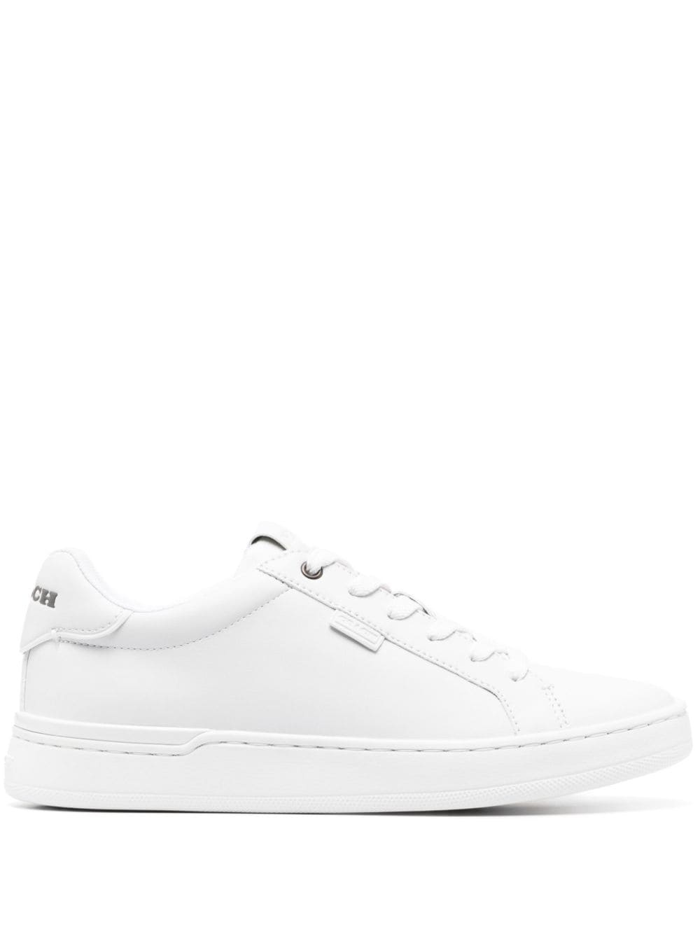 round-toe lace-up sneakers - 1