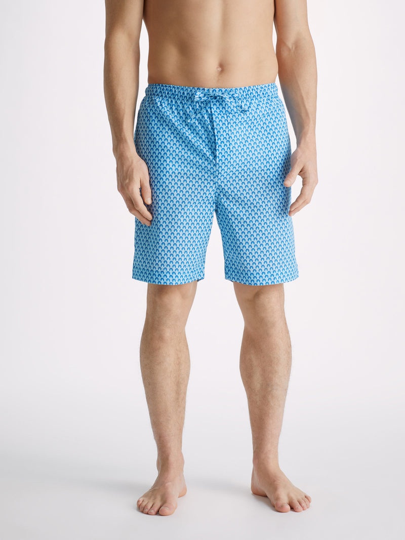 Men's Lounge Shorts Ledbury 65 Cotton Batiste Blue - 5