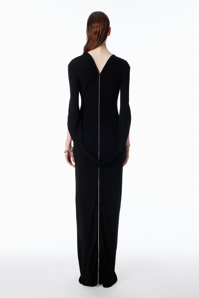 Zippered Sleeve Maxi Dress in Jersey 4