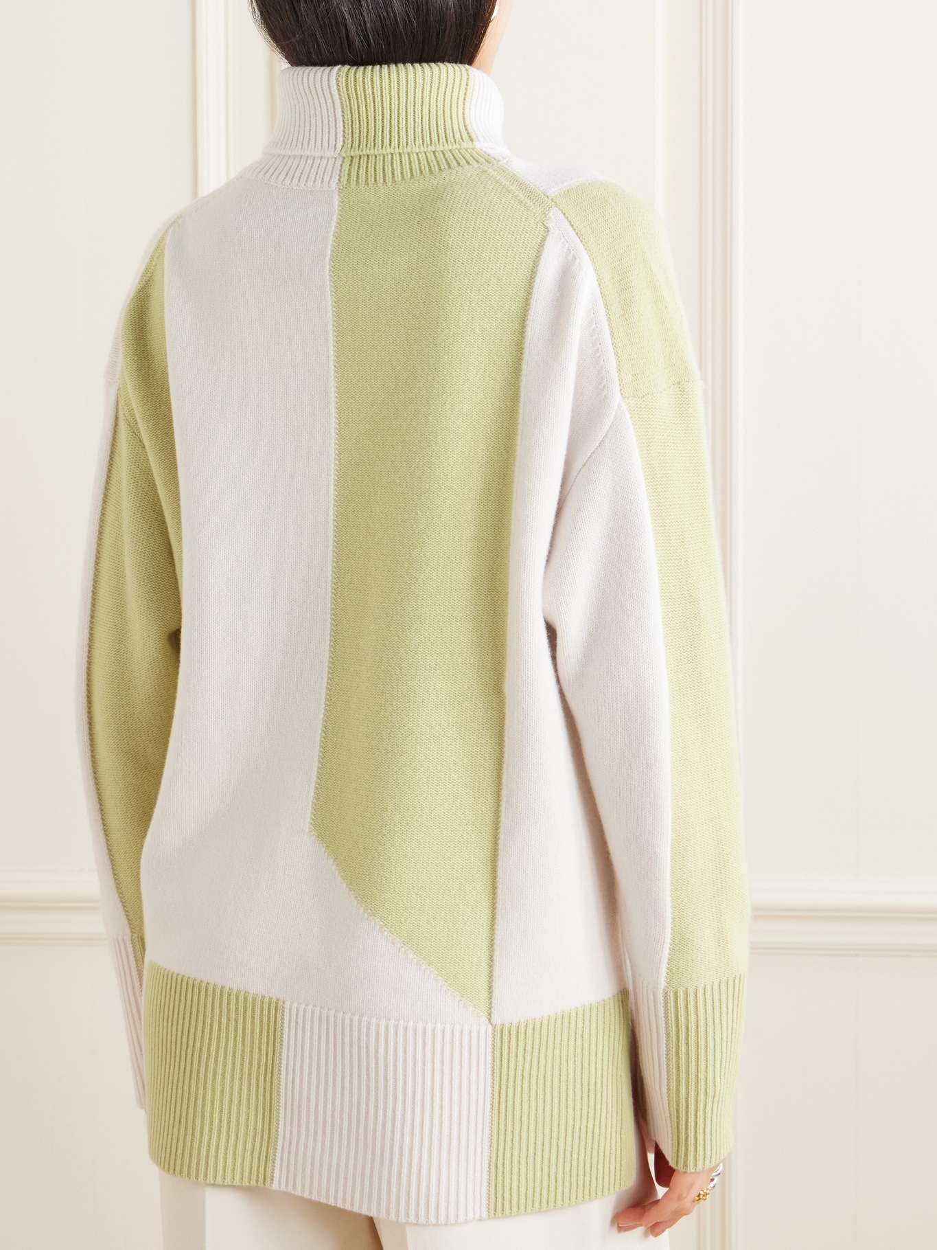 Alcove two-tone wool-blend intarsia turtleneck sweater - 3