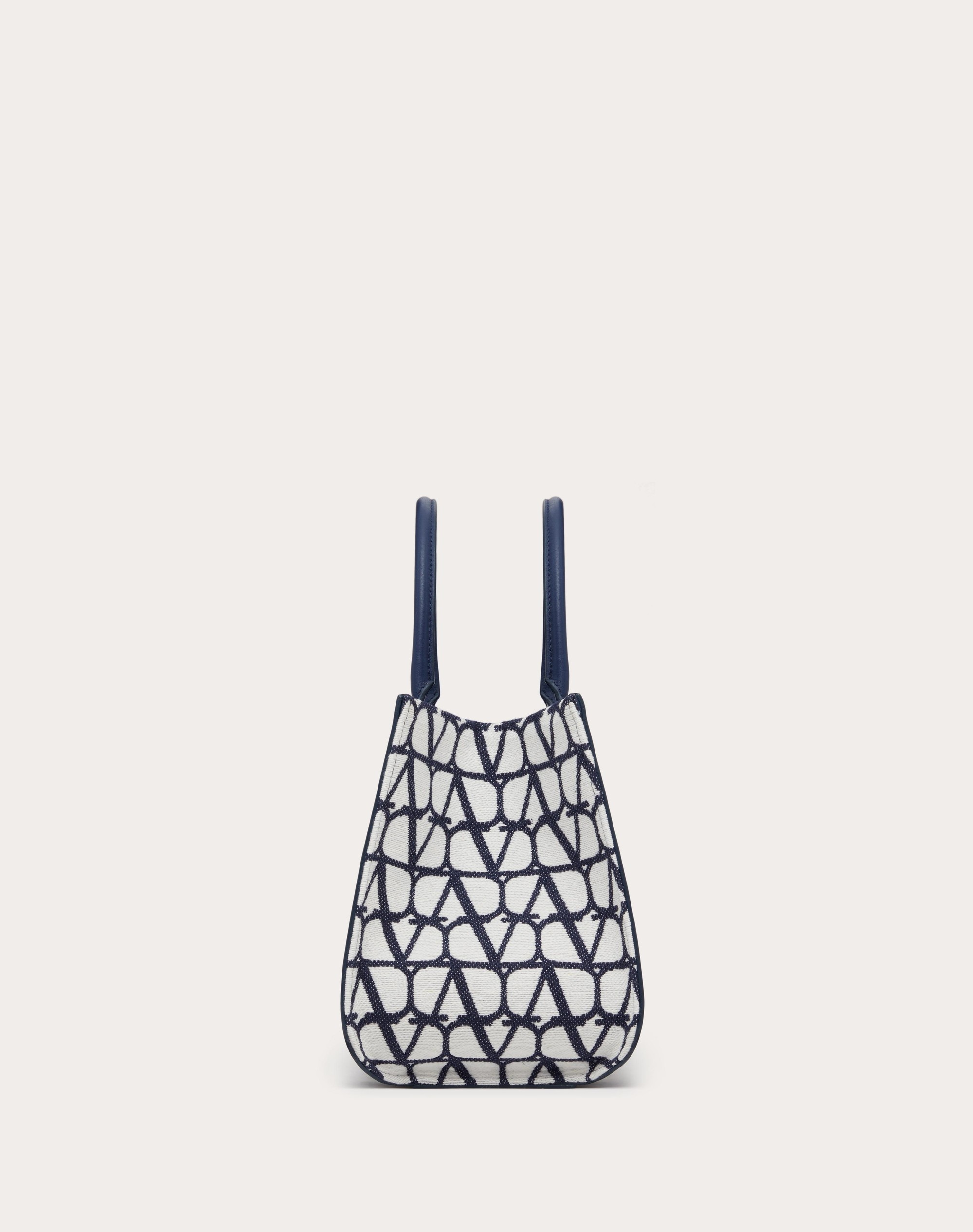 MEDIUM VLOGO SIGNATURE HANDBAG IN COTTON TOILE ICONOGRAPHE - 5