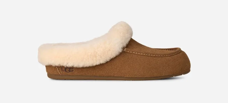 ® Women's Ansley Mule Sheepskin Slippers in Chestnut - 1