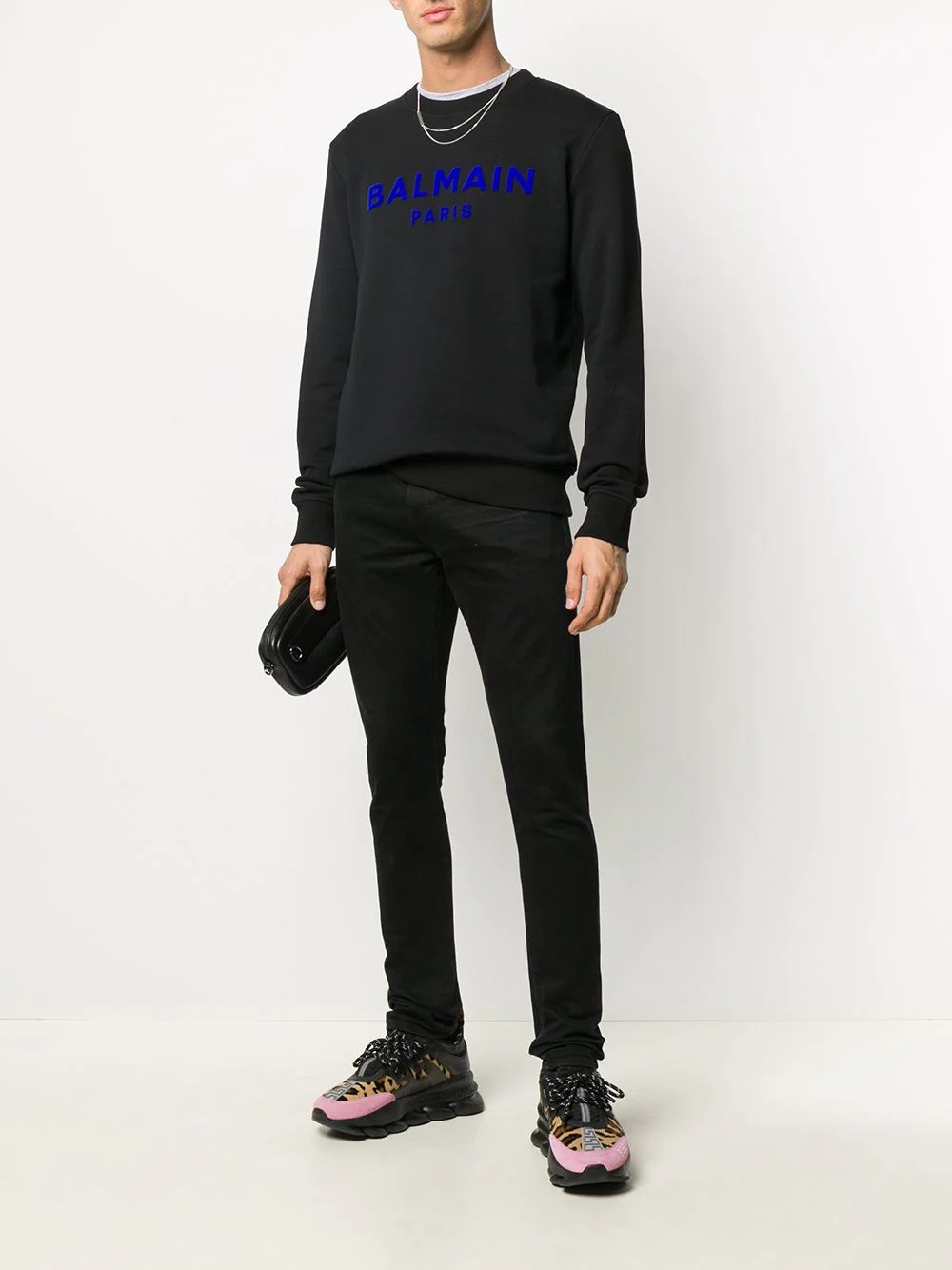 flocked logo sweatshirt - 2