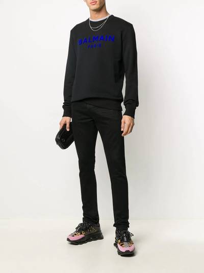 Balmain flocked logo sweatshirt outlook