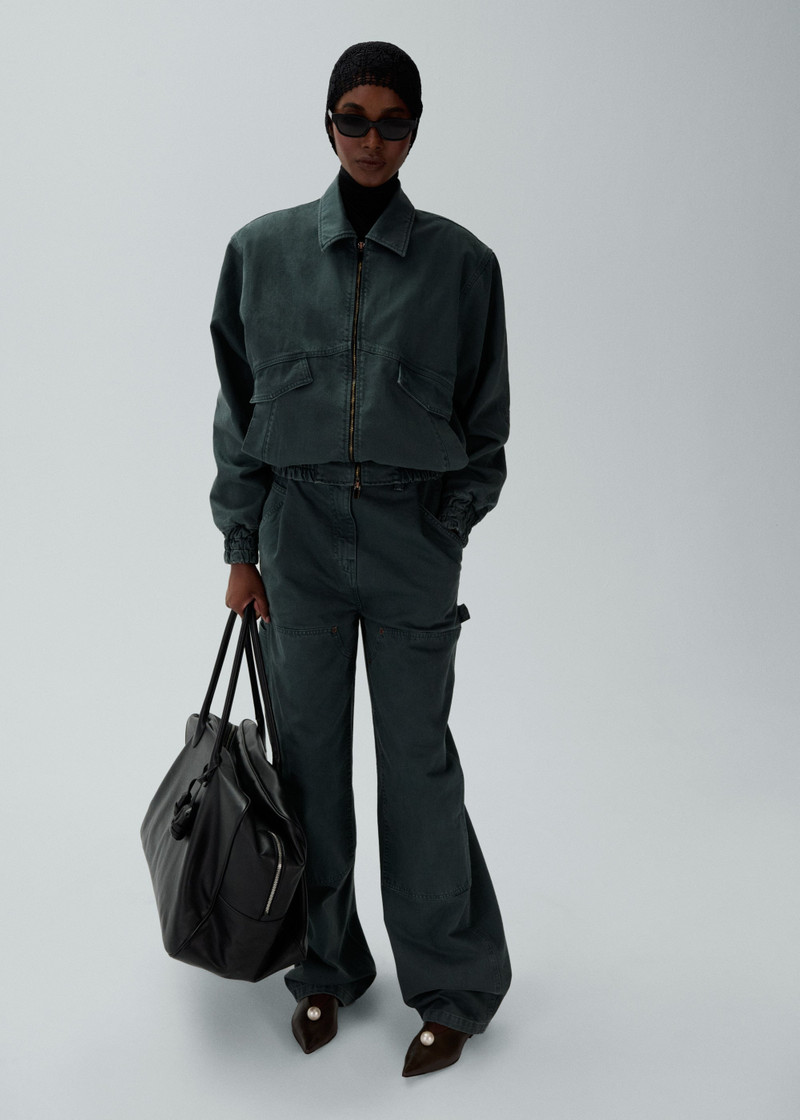 MAGDA BUTRYM Loose leg industrial denim in green outlook