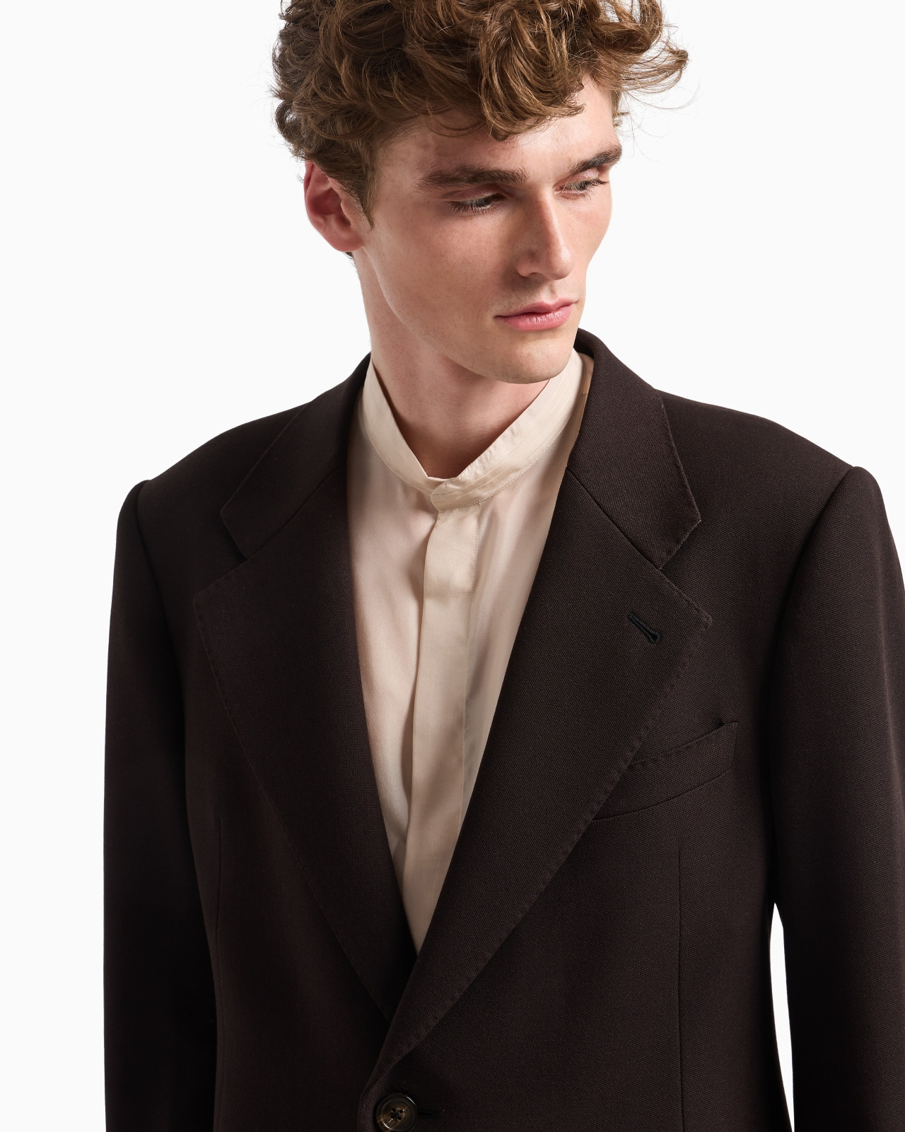SINGLE-BREASTED COAT IN GRANULAR VIRGIN WOOL - 5