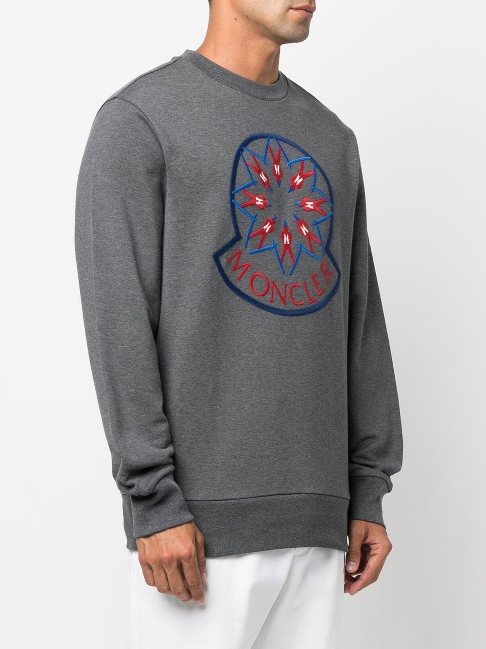 embroidered logo crew-neck sweatshirt - 3