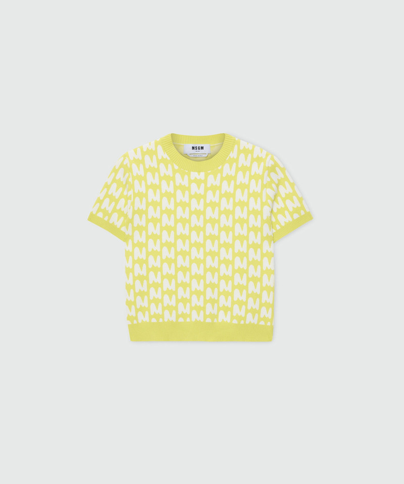 Lime MWAVE jacquard knit top 1
