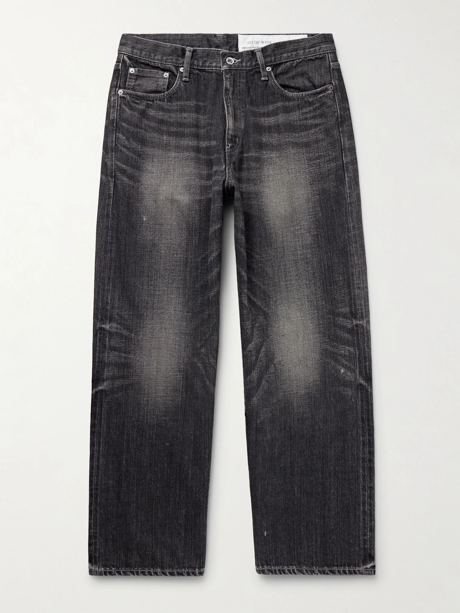 Straight-Leg Selvedge Jeans Black - 1