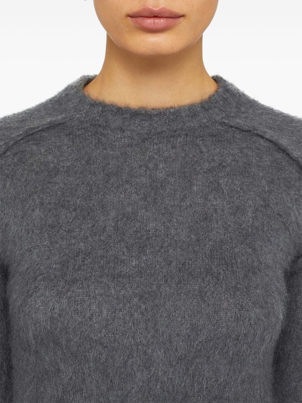 brushed-finish crew-neck jumper - 4