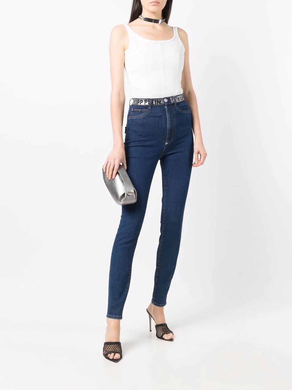 logo-embellished skinny-leg jeans - 2
