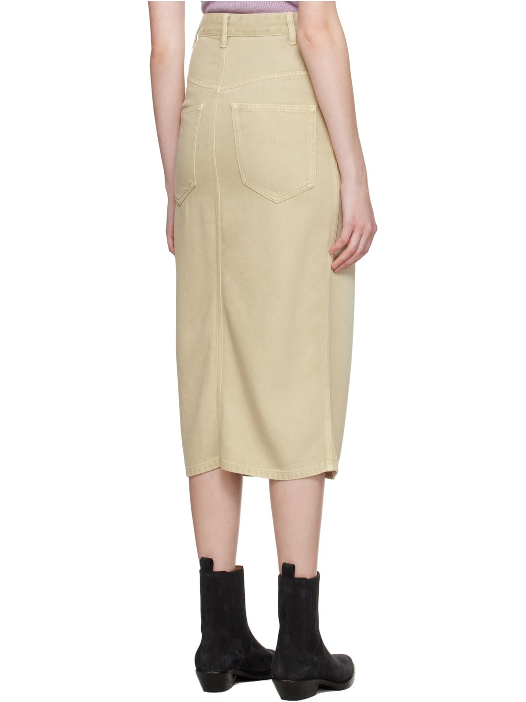 Beige Tilauria Midi Skirt - 3