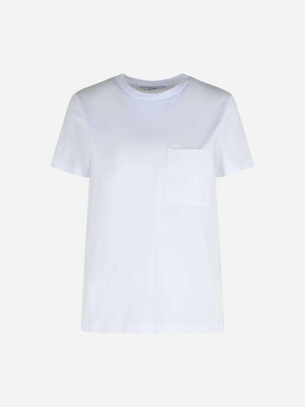'PAPAYA' WHITE COTTON JERSEY T-SHIRT - 1
