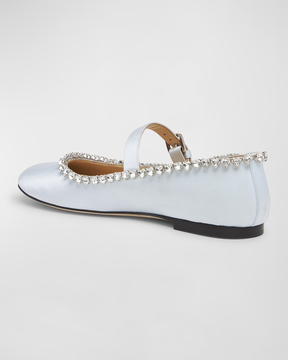 Audrey Leather Crystal Mary Jane Ballerina Flats - 3