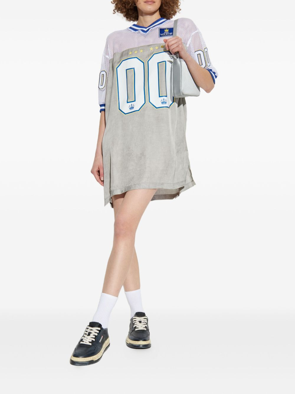 mesh-insert jersey dress - 2